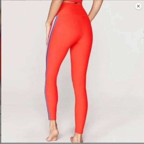 Spiritual Gangster Leggings S Red or Pinkish Red with Side stripes - Picture 1 of 4